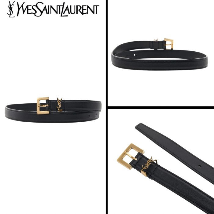 【Saint Laurent 】 “モノグラム” ナローベルト