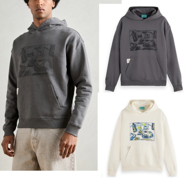 “Scotch & Soda” JOE JONASコラボプリントフーディ Khaki