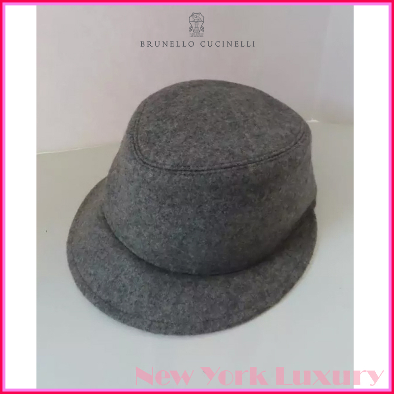 Brunello Cucinelli★素敵！Gray Flannel Fedora Hat