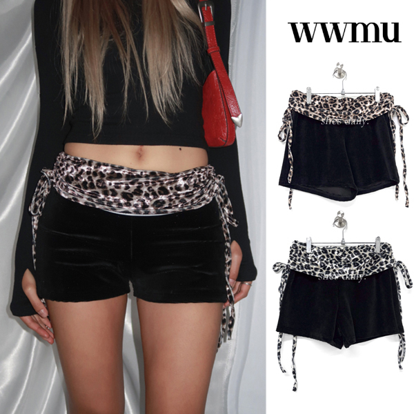 【wewemeu】LEOPARD VELVET FOLDED PANTS ★