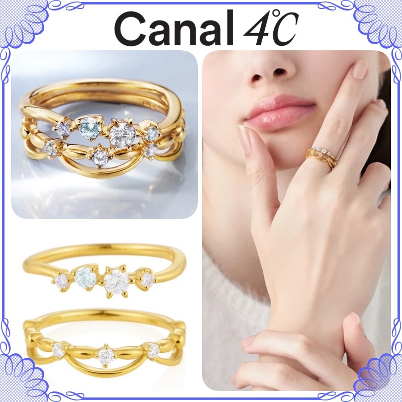 大人気!! Canal 4℃ シルバー ウェーブデザイン リングセット