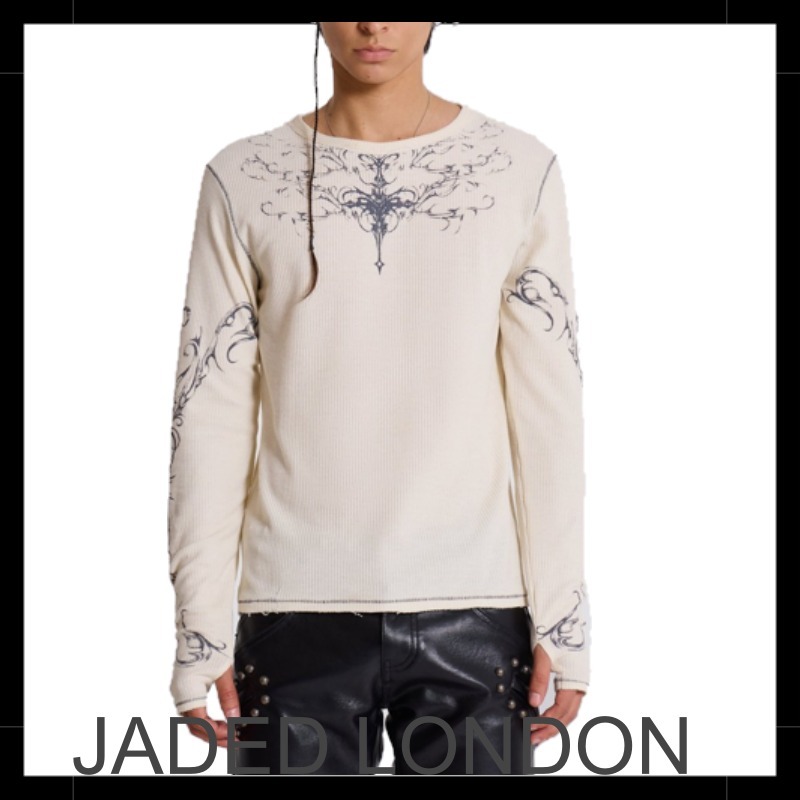☆JADED LONDON☆ イネスワッフルホワイト長袖トップス送関込