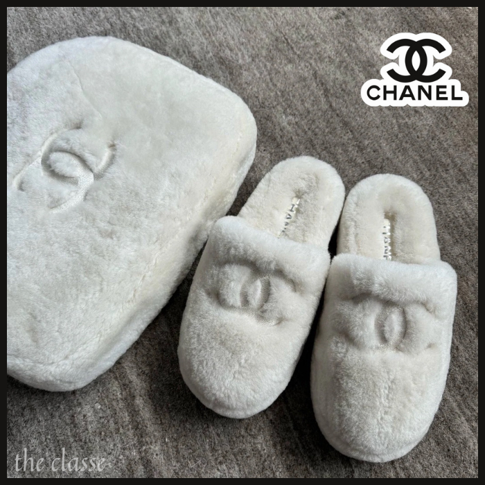 【もこもこで女子力全開♪】CHANEL フラットサンダル もこもこ