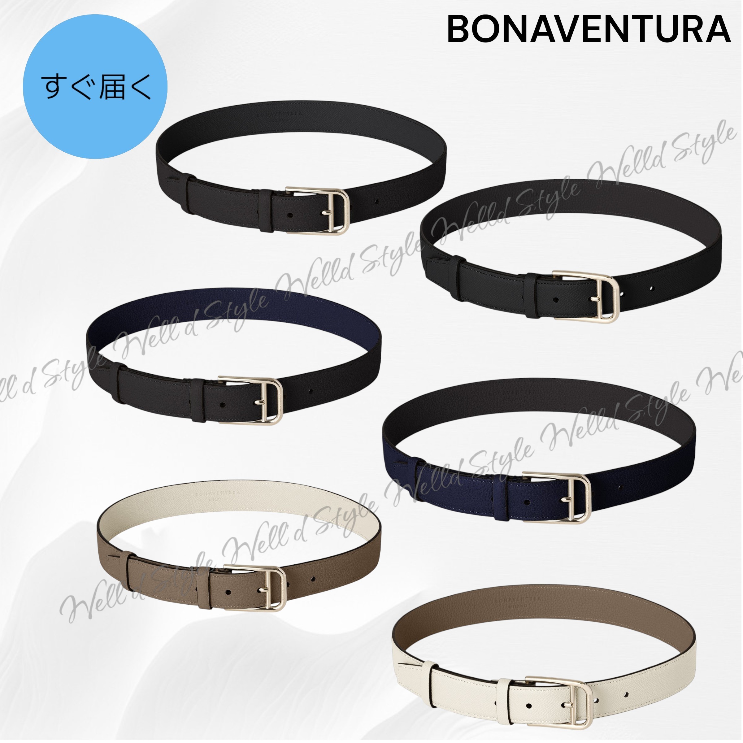 国内発送・すぐ届く【BONAVENTURA】ブリッジバックル ベルト