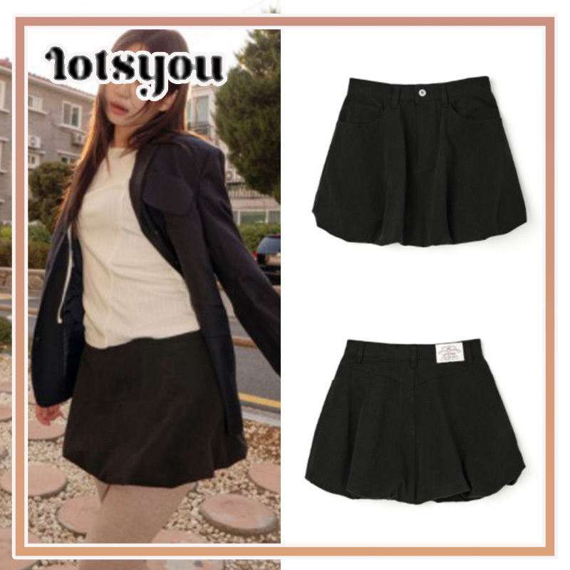 【LOTSYOU】Crunchy Balloon Skirt Black