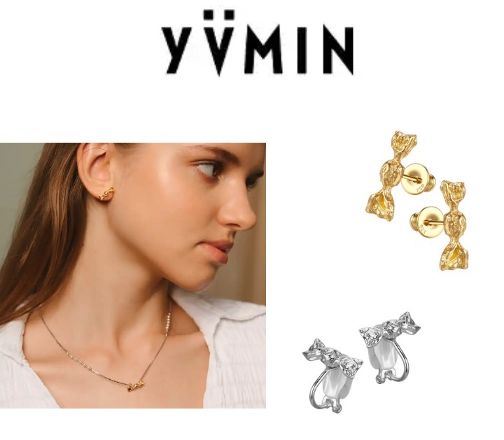 関税送料込 YVMIN キャンディ シルバー925 ピアス