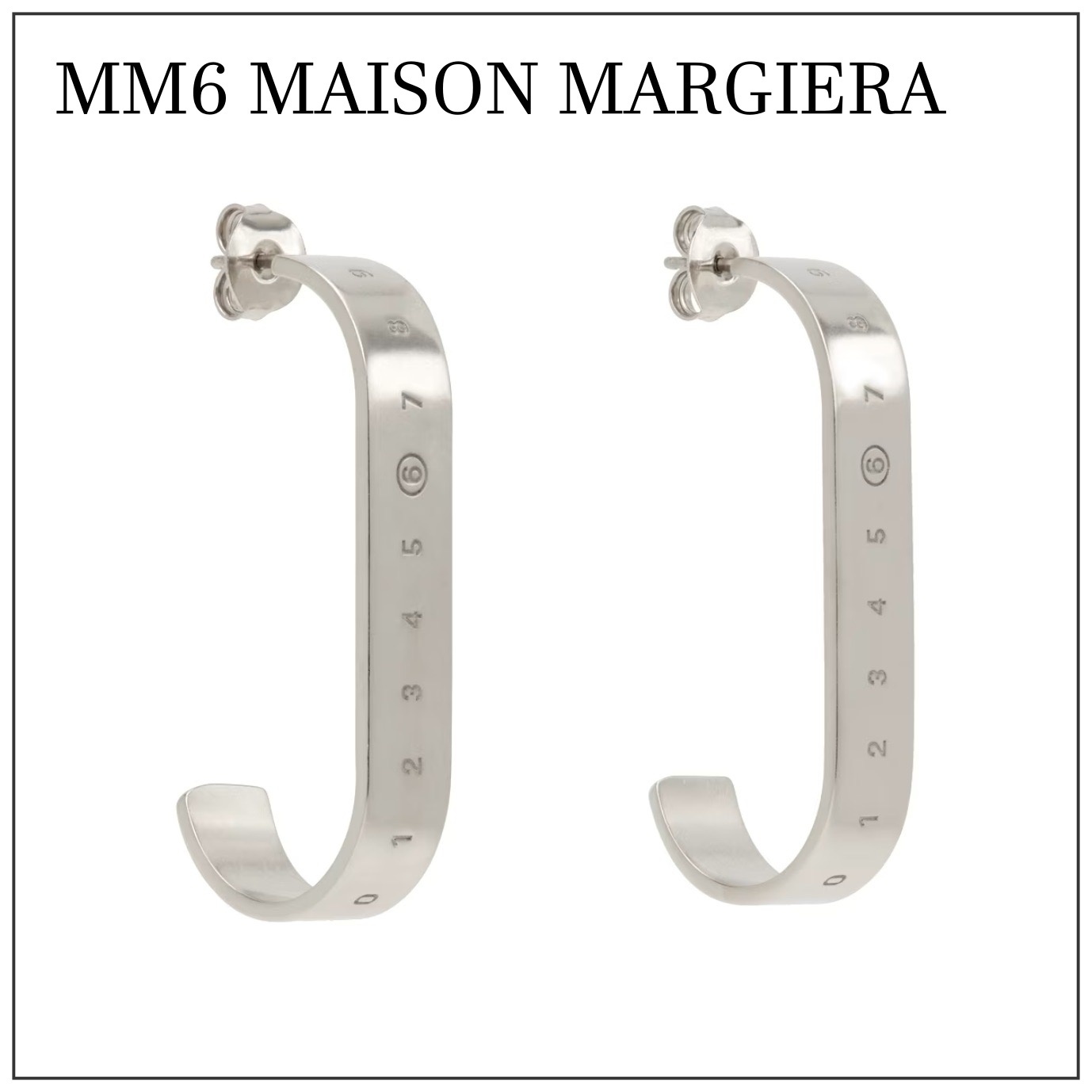 【MM6 Maison Margiela】シルバー ブラス ピアス