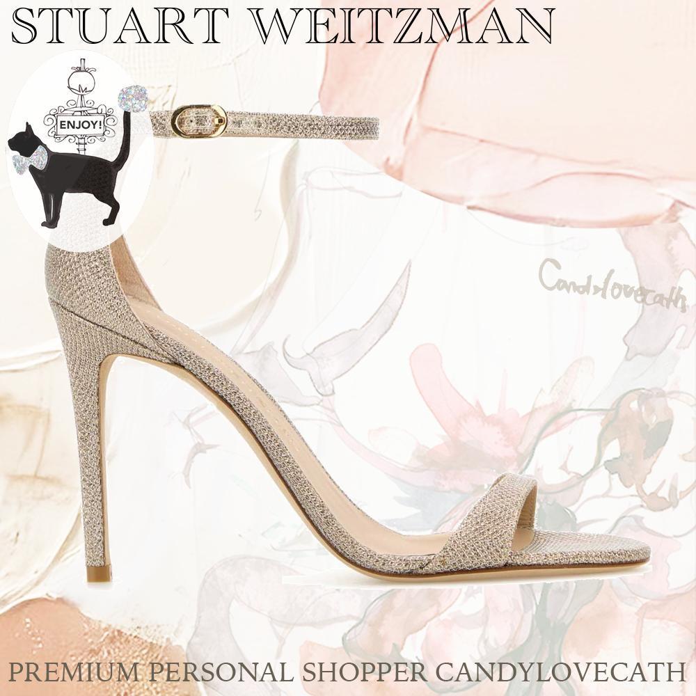 サンダル・ミュール STUART WEITZMAN Silver Fabric Nudist Ii Sandals