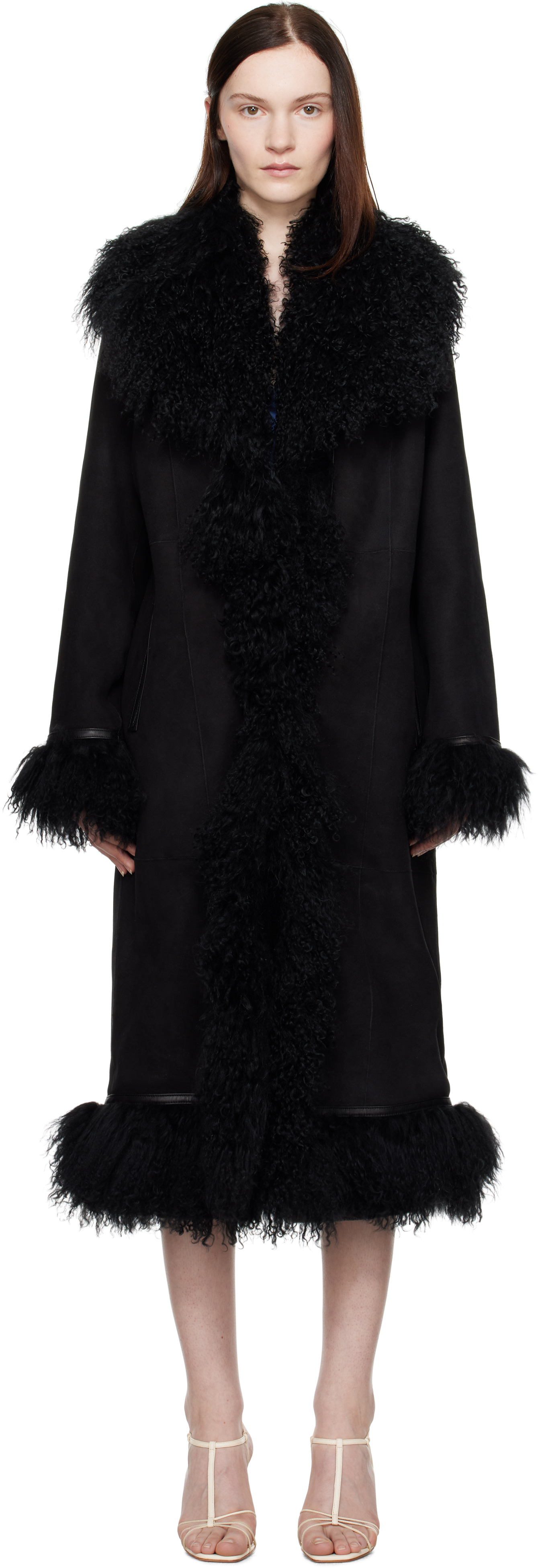 【関税込み】Saks Potts ブラック Bonna シアリングコート