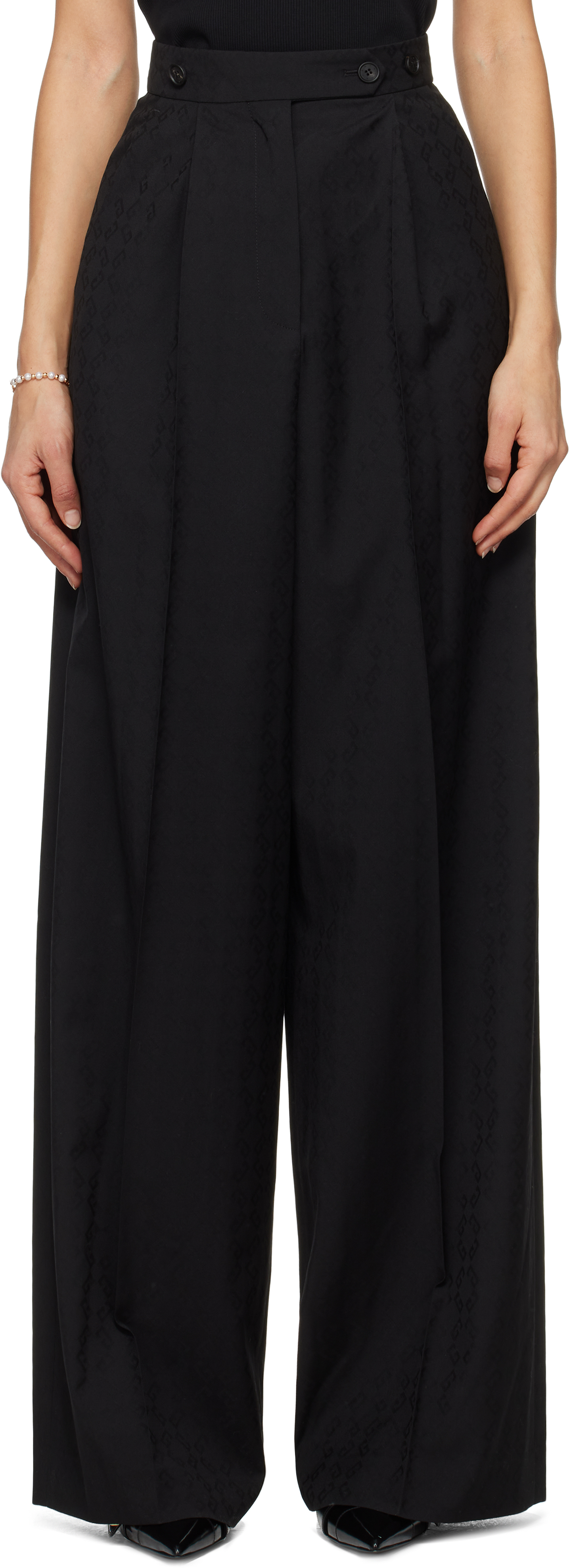 【関税込み】Givenchy ブラック ジャカード トラウザーズ