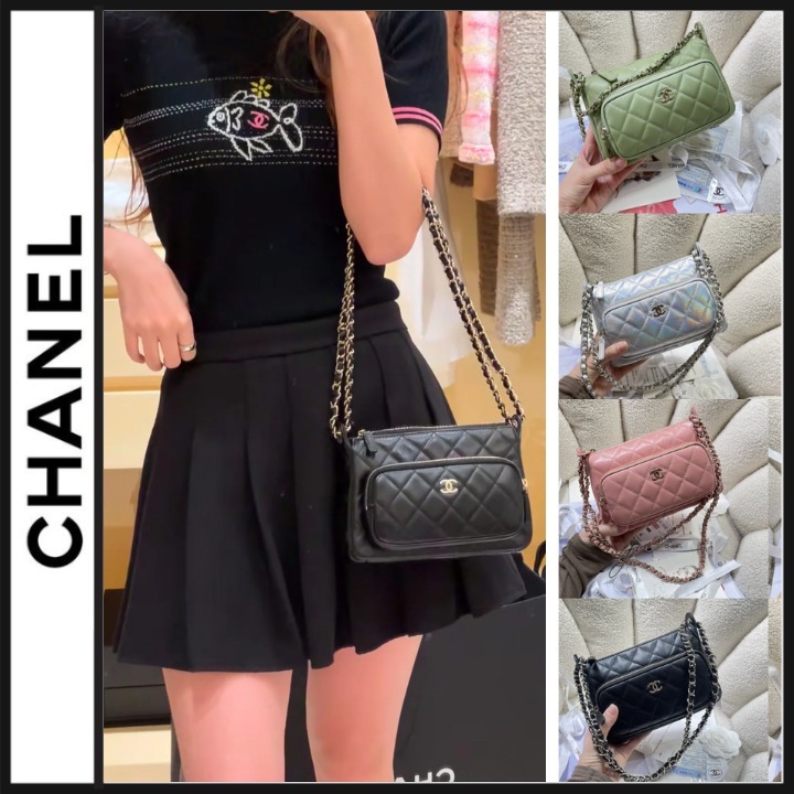 《外ポケデザイン 25C》CHANEL ショルダーバッグ 外ポケット