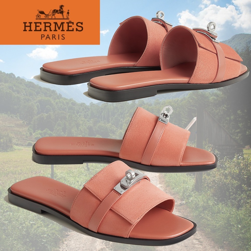 【エレガント！大人気！】HERMES Giulia サンダル ピンク