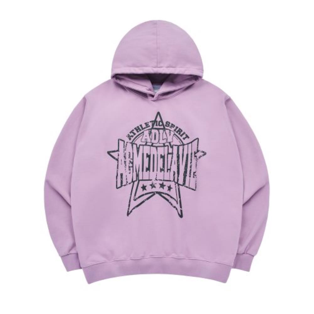 ★acme de la vie★ PREPPY LOGO CRACK PRINTING HOODIE LIGHT P
