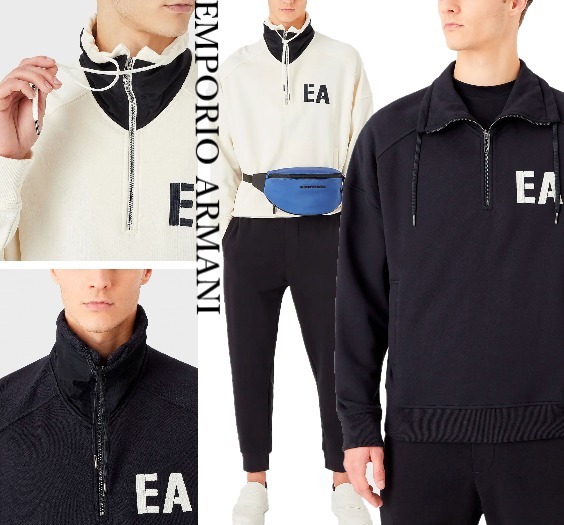 関税込 EMPORIO ARMANI ジッパー ハイカラー スウェット