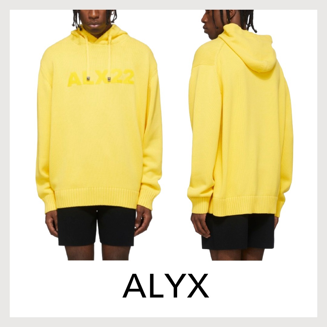 【ALYX】Yellow Treated Logo Hoodie
