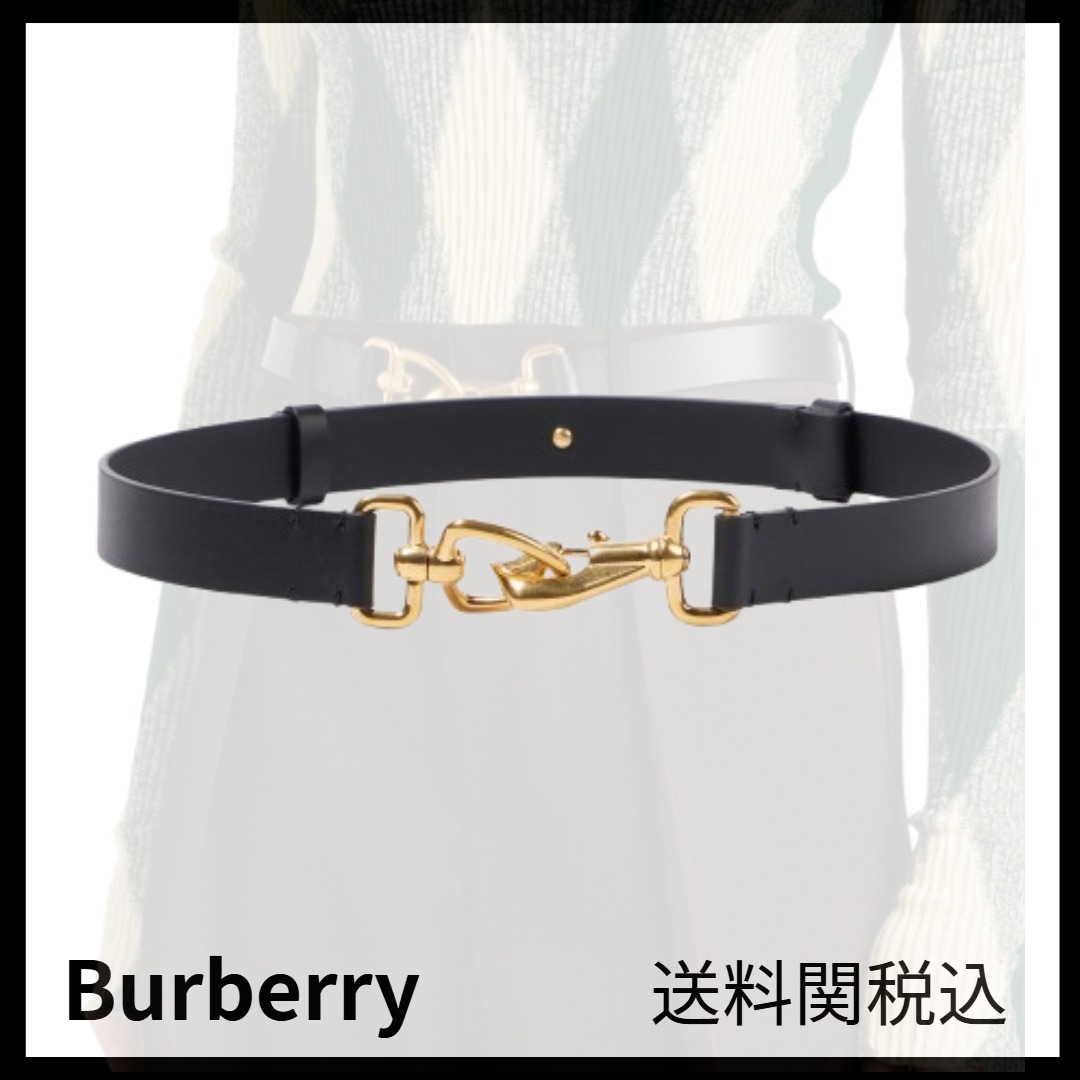 送料関税込★Burberry★乗馬用レザーベルト