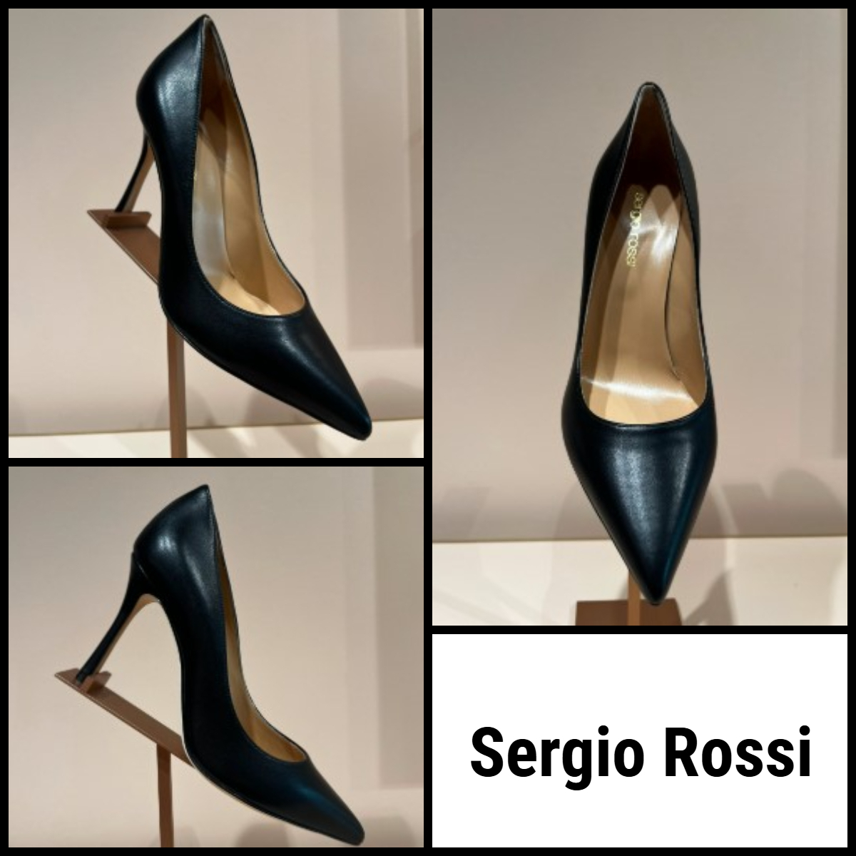 【Sergio Rossi】New Secret HH9cm ブラック レザー パンプス