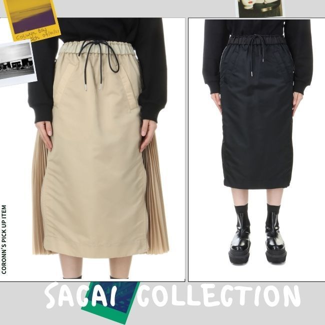 益若つばさ愛用《Sacai》サイドジッパー 2way Nylon Twill Skirt