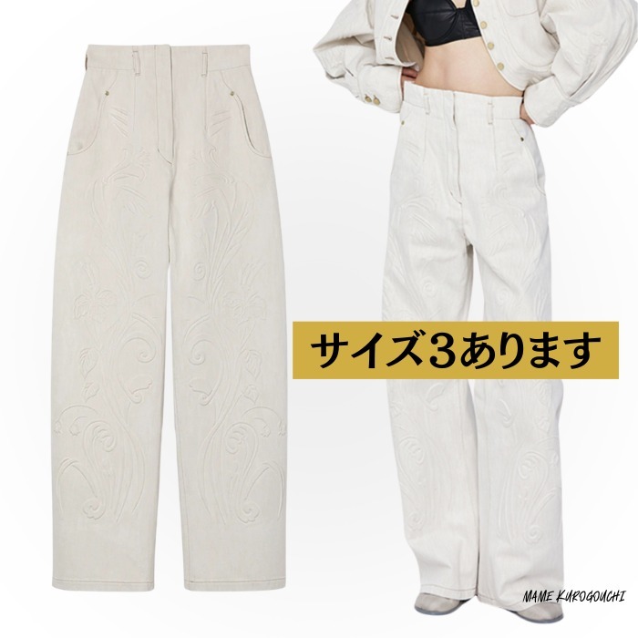 Mame Kurogouchi マメ フローラル ワイドレッグ パンツ