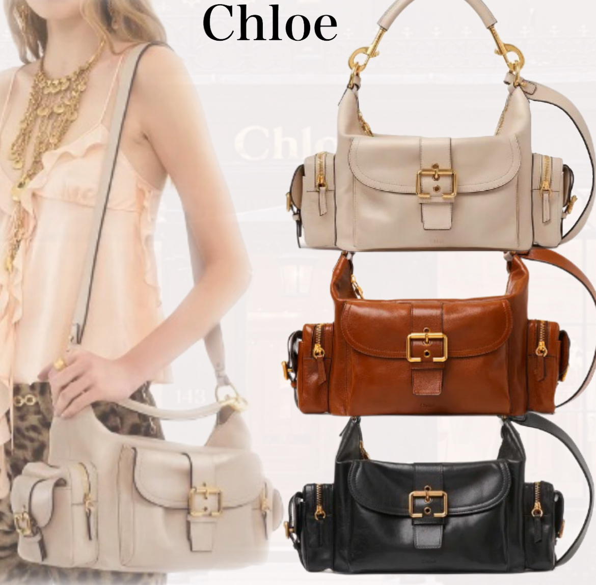 VIPSALE【Chloe】シャイニーレザー製CAMERAバッグ