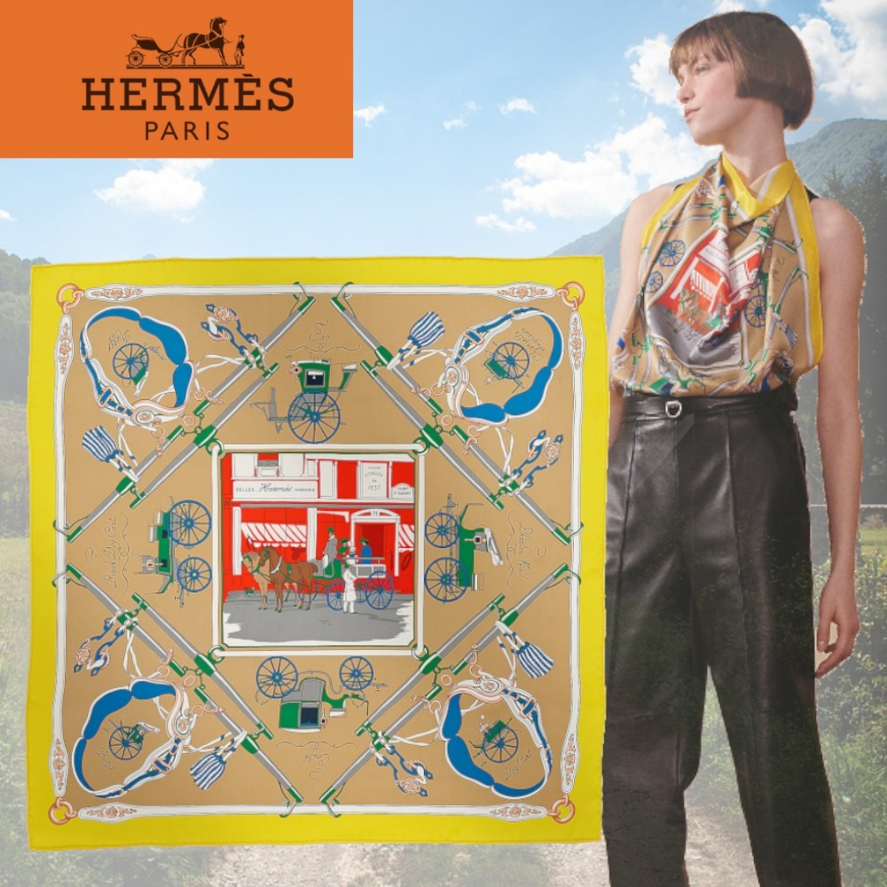 【大人気】HERMES カレ70 パロニエ スカーフ