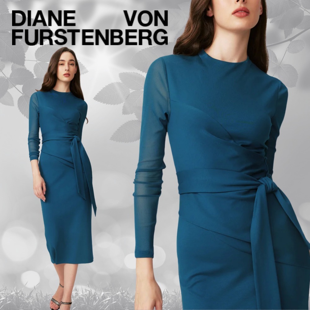【関税込】DVF ★美シルエット★フィナン フェイクラップドレス