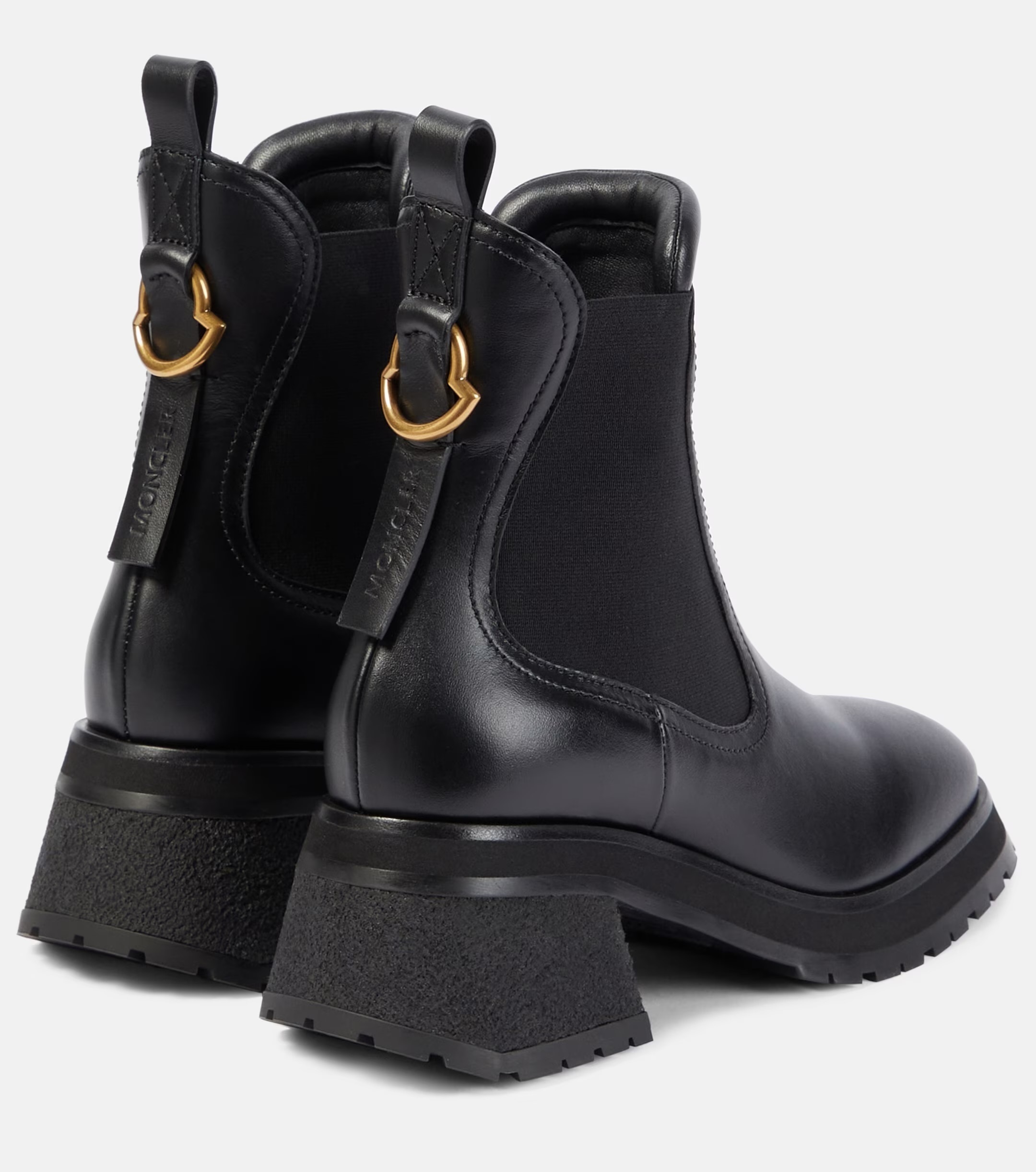 【関税込み】Moncler ブラック Gigi レザー チェルシーブーツ MONCLER Gigi レザー チェルシー ブーツ ブラック