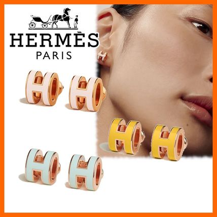 可愛い♪ローズゴールド色】Hermes Pop H ミニポップ H ピアス