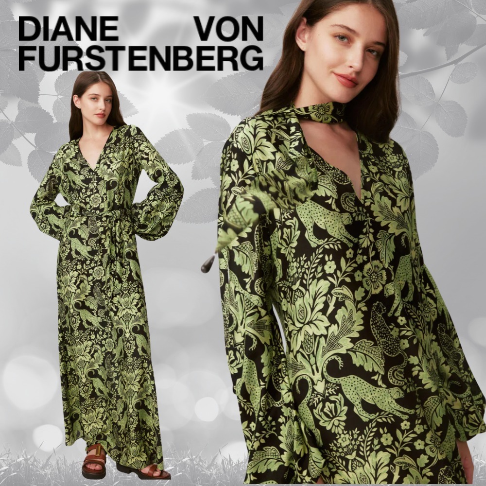 【関税込】DVF ★美シルエット★Sal マキシドレス シルク混