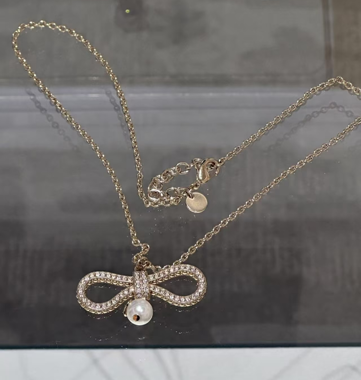 上品なリボンデザイン♪】Dior☆Le Noeud de Dior ネックレス