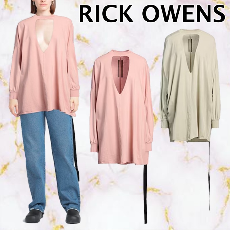 【Rick Owens】コットンジャージー素材 クルーネック Tシャツ