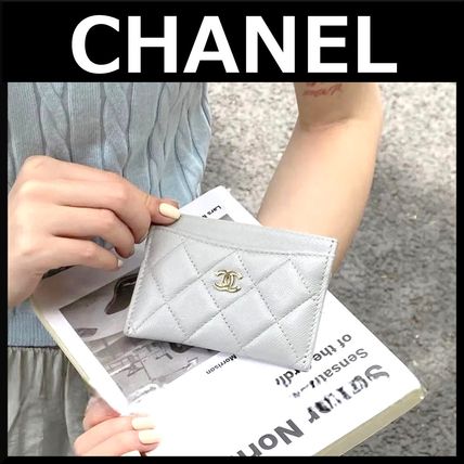 【直営店VIP価格】★CHANEL★クラシック カードケース グレー グレー（灰色）系 ヨーロッパ CHANEL(シャネル) カードケース