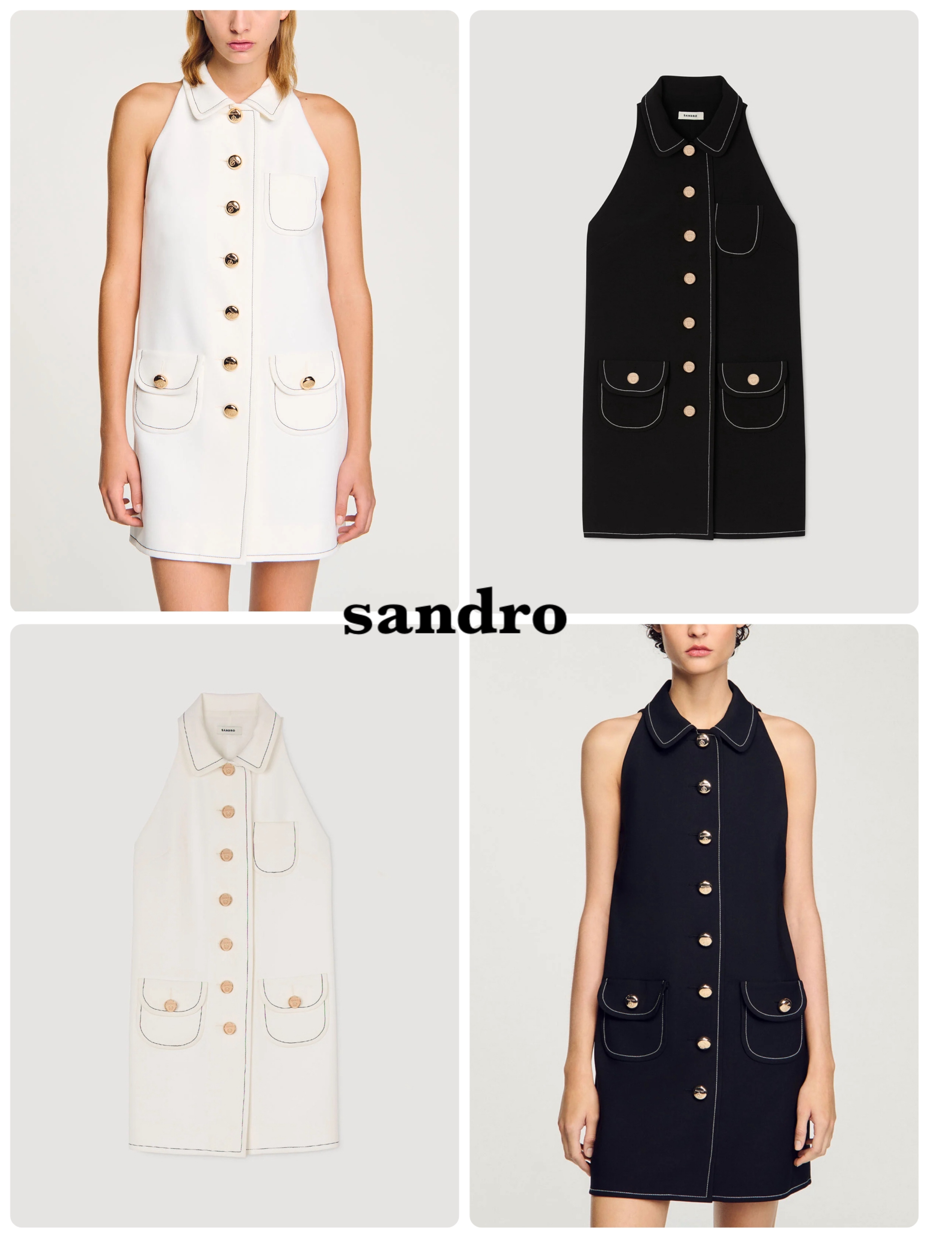 sandro★ROBE COURTE A COL CLAUDINE ワンピース