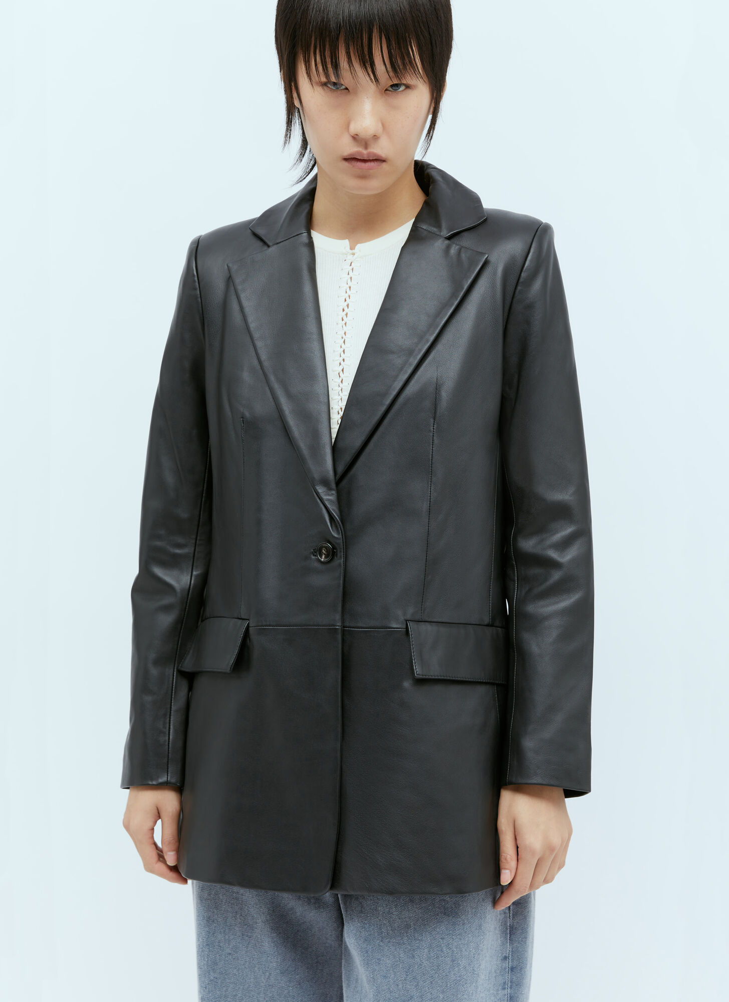 ロングレザーブレザー