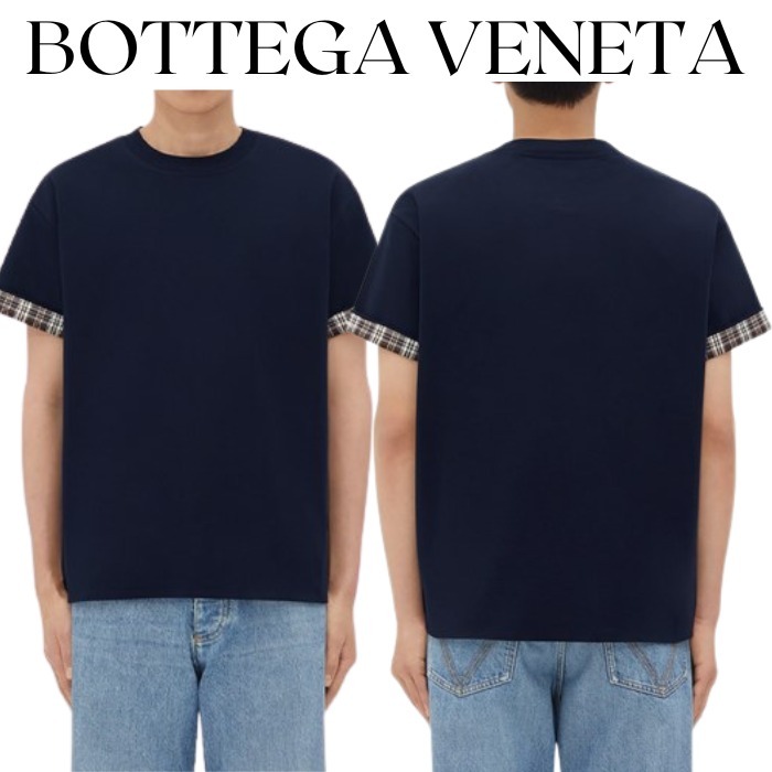 【BOTTEGA VENETA】ダブルレイヤー チェック コットン Tシャツ