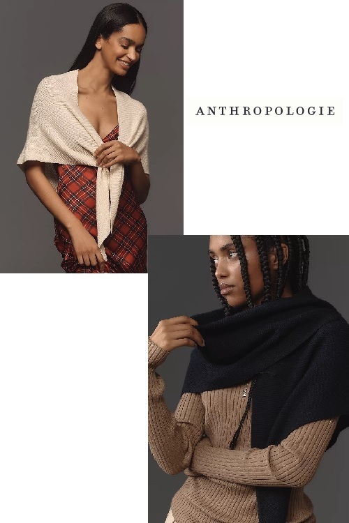 Anthropologie アンソロポロジーのワッフルニットラップ