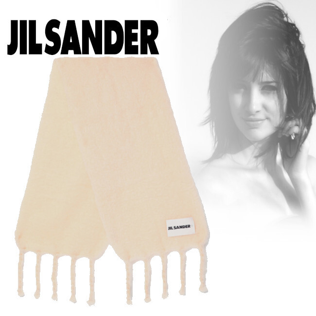 正規店買付【JIL SANDER】淡いピンク モヘア混 スカーフ