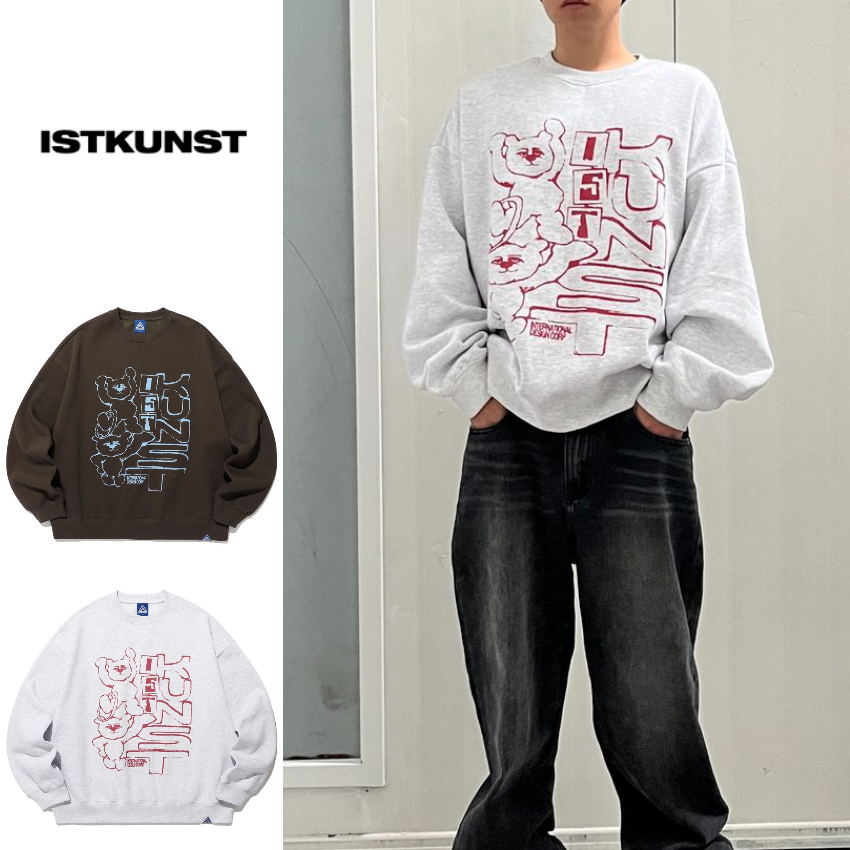 さらに100円引き◆ISTKUNST◆CIRCUS BEAR SWEATSHIRTS