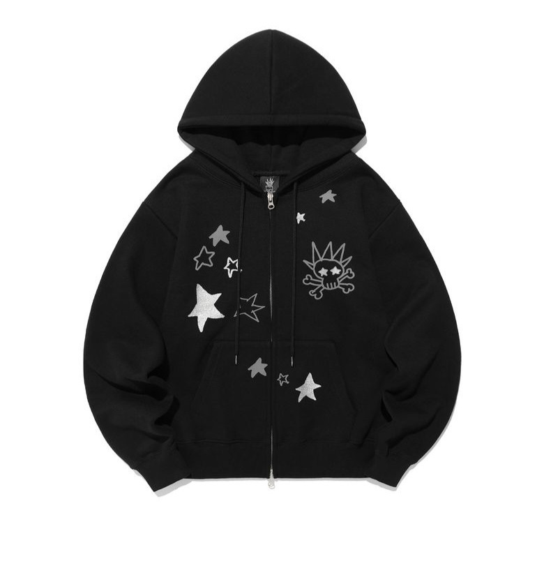 さらに100円引き◆ISTKUNST◆STAR SKULL HOOD ZIP UP