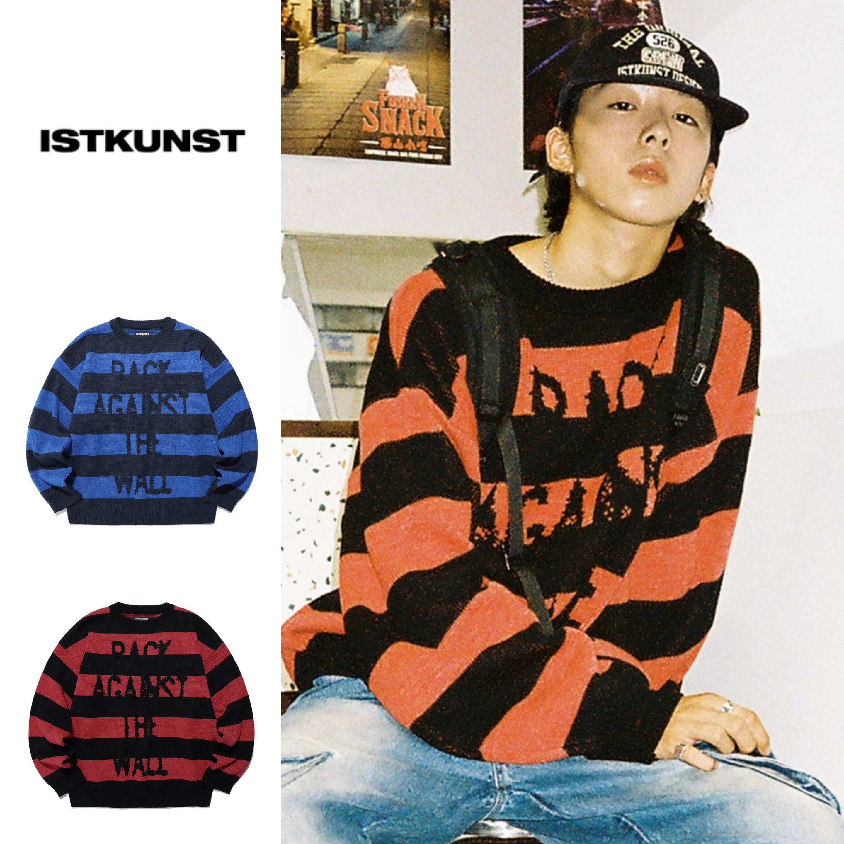 さらに100円引き◆ISTKUNST◆BAW STRIPE KNIT