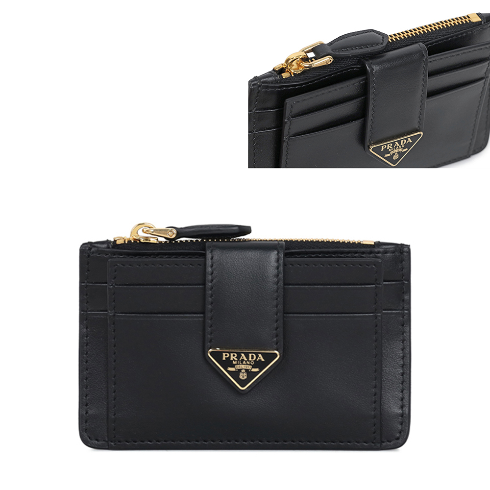 関税負担なし☆PRADA トライアングルロゴ レザー カードケース