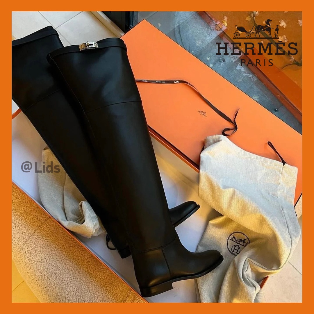 【シルエット＆防寒性◎】HERMES ハイブーツ ≪ケリーバックル≫