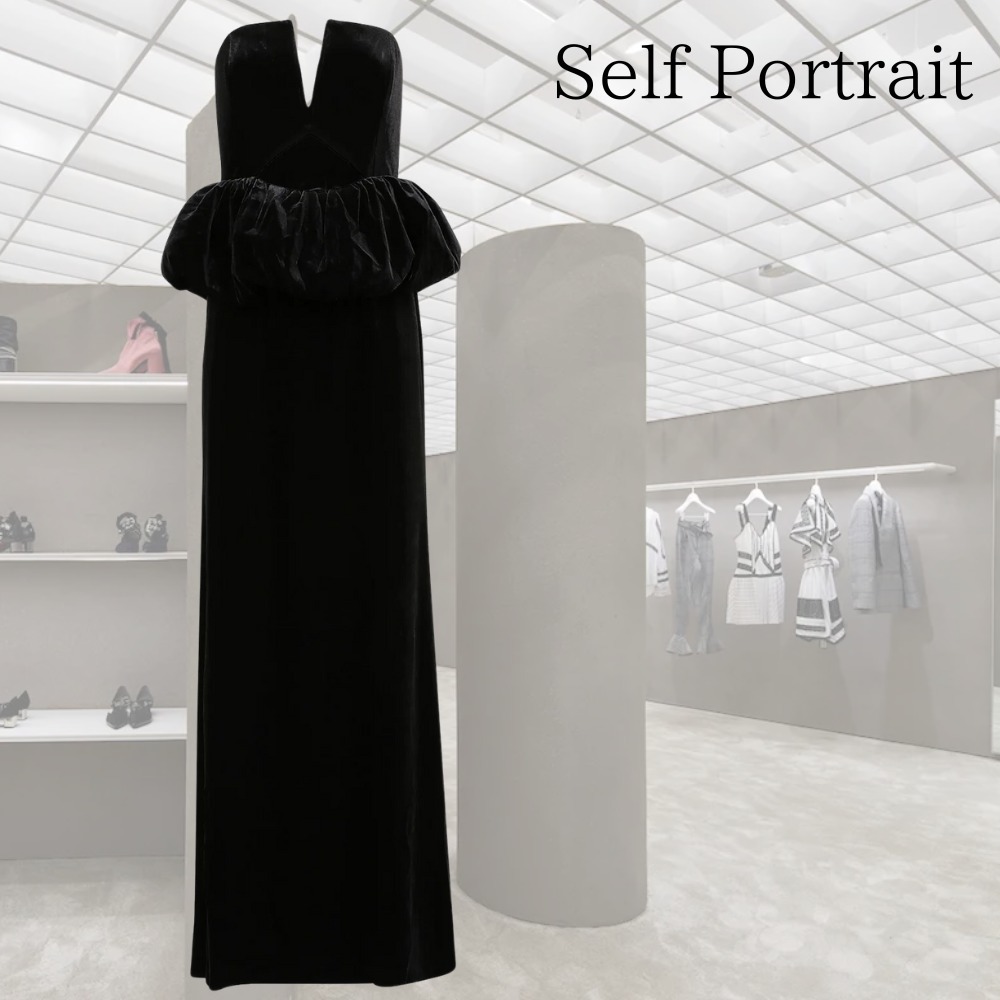 関税込★VIP価格【SELF PORTRAIT】フレア マキシドレス