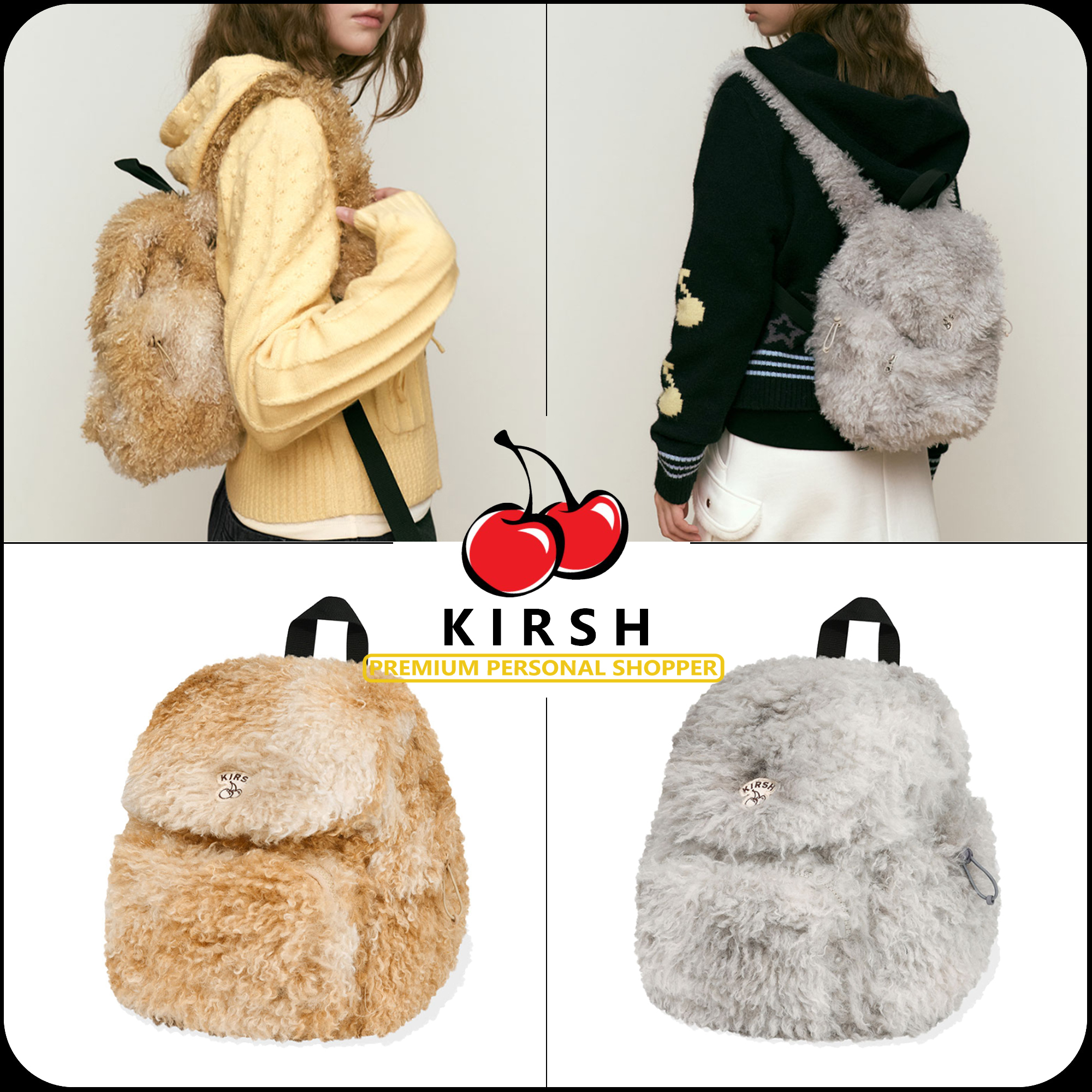 [ KIRSH ]★24FW★韓国人気★CHERRY FUR MINI BACKPACK