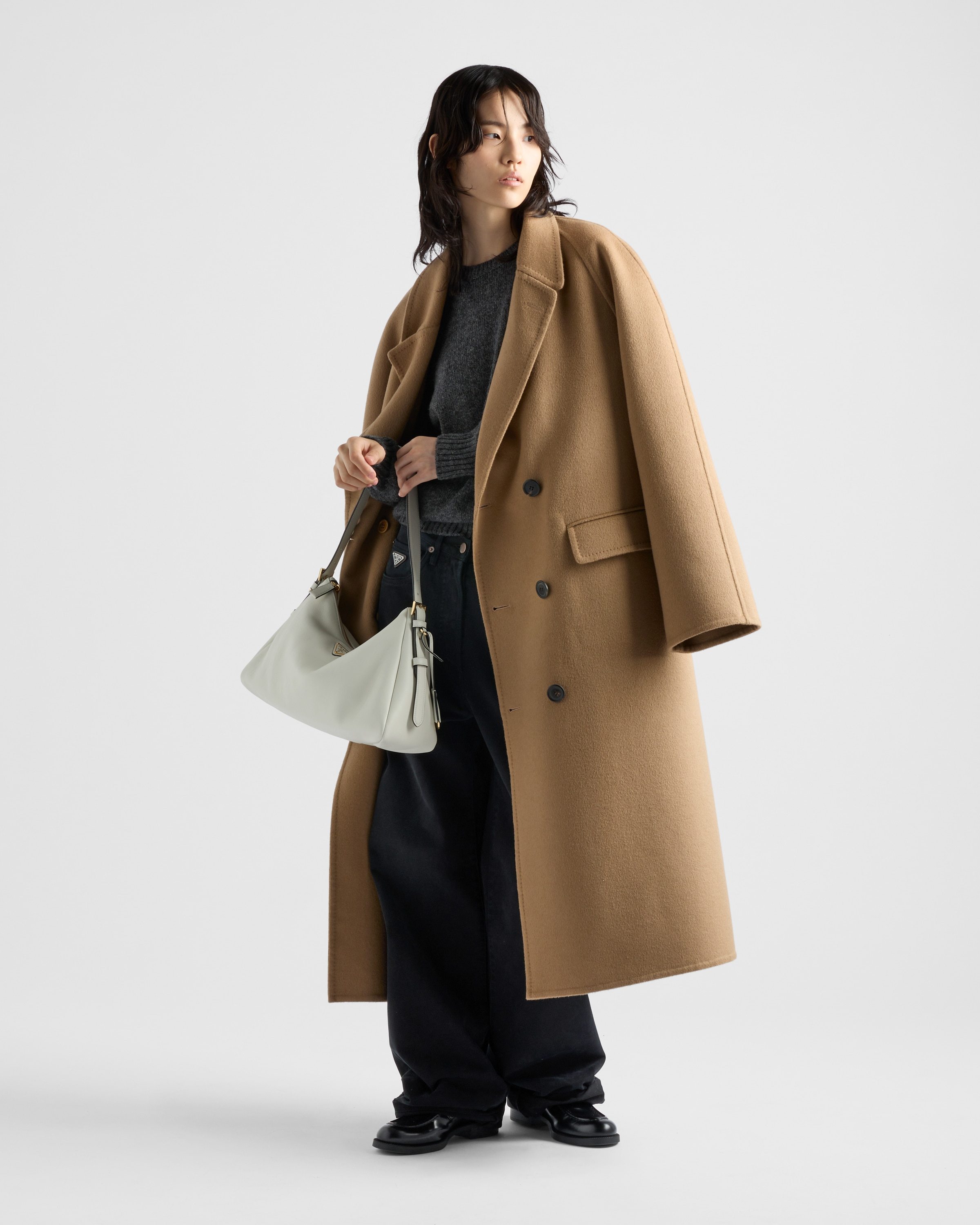 【日本入手困難】プラダ Double-breasted cashgora coat コート 送料無料》PRADA Double-breasted cashgora coat (PRADA