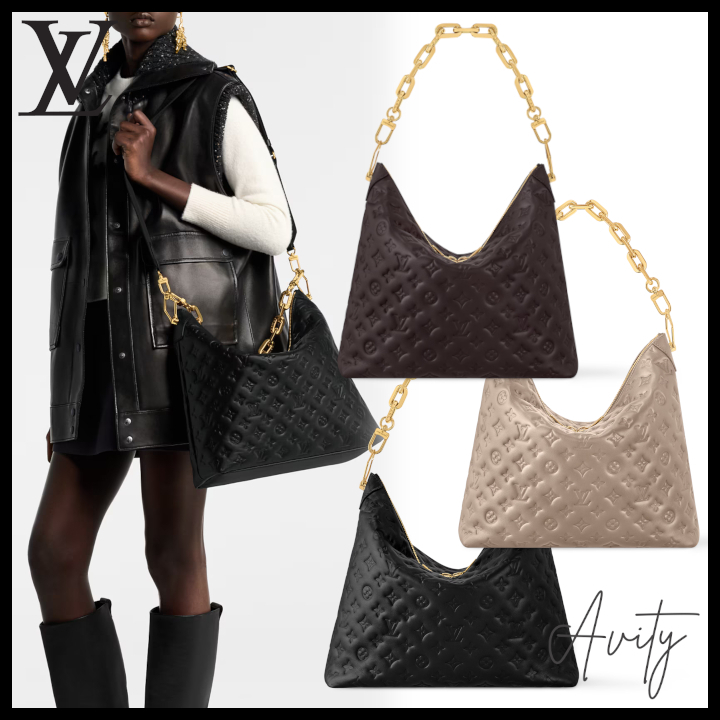 海外限定♪ Louis Vuitton クッサン MM ホーボーバッグ ベージュ 海外限定♪お洒落&仕事用にも◎Louis VuittonクッサンホーボーMM