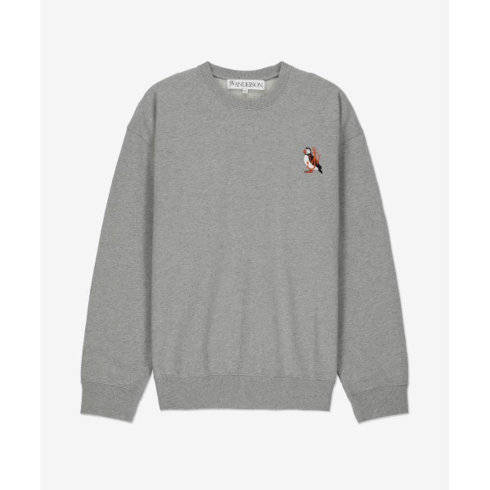 ★J W ANDERSON★ Puffin embroidery sweatshirt mid gray melan
