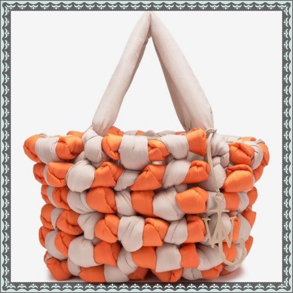 ★J W ANDERSON★ Noted tote bag white orange HB0514FA0237029