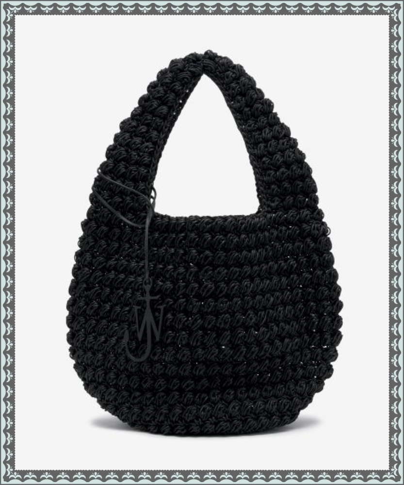 ★J W ANDERSON★ Large Popcorn Tote Bag Black HB0565FA030599