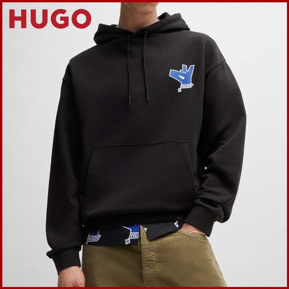 HUGO コットンテリー フーディ ニューシーズン ロゴアートワーク